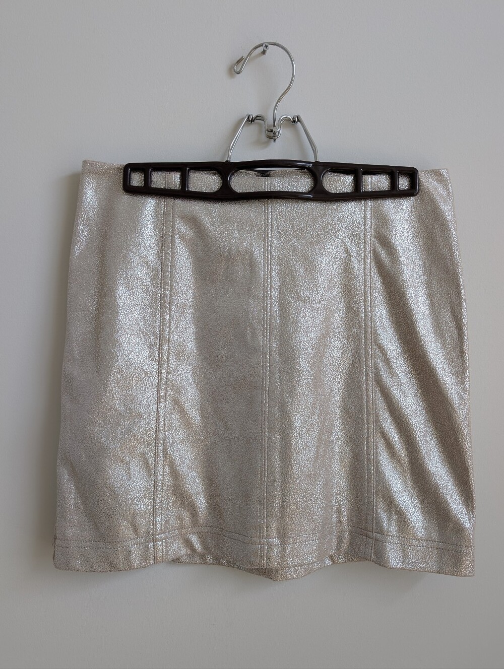 Free People Size 4 Speckled Faux Leather Mini Skirt With Metallic Sheen